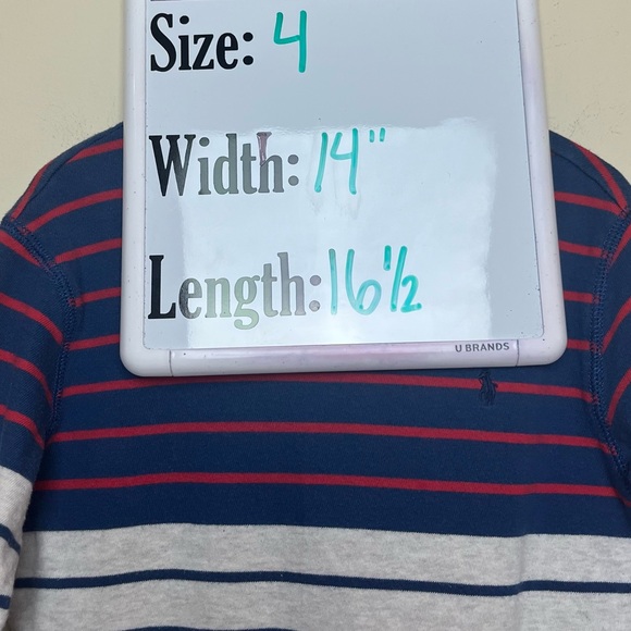 Polo Ralph Lauren Sweater Toddler 4/4T Crewneck Navy Red Gray Pullover Long - Picture 7 of 7